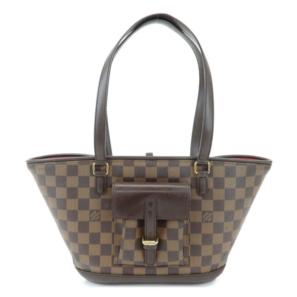 Louis Vuitton Damier Ebene Manosque PM Tote Bag Brown